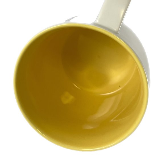 Collectible 2011 Starbucks White With Yellow Interior Bone China Mug 16 Oz EUC - Picture 3 of 5